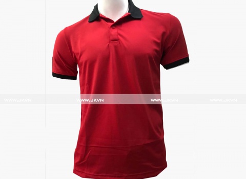 Áo thun đồng phục doanh nghiệp cao cấp – đỏ phối viền đen